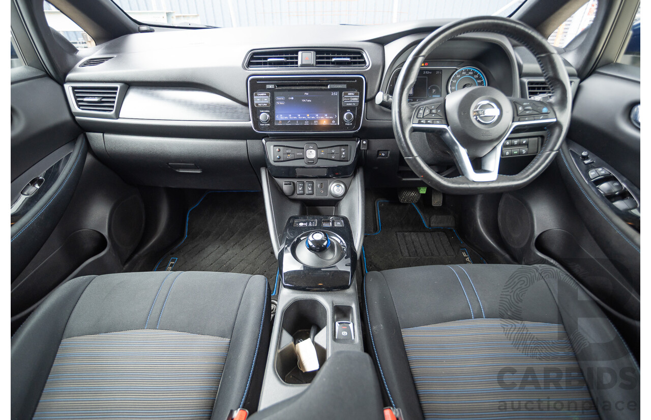 02/2018 Nissan Leaf ZE1 5d Hatchback Ivory Pearl /Dark Blue Pearl Dedicated Electric EV AC110kW - 07/21 Import