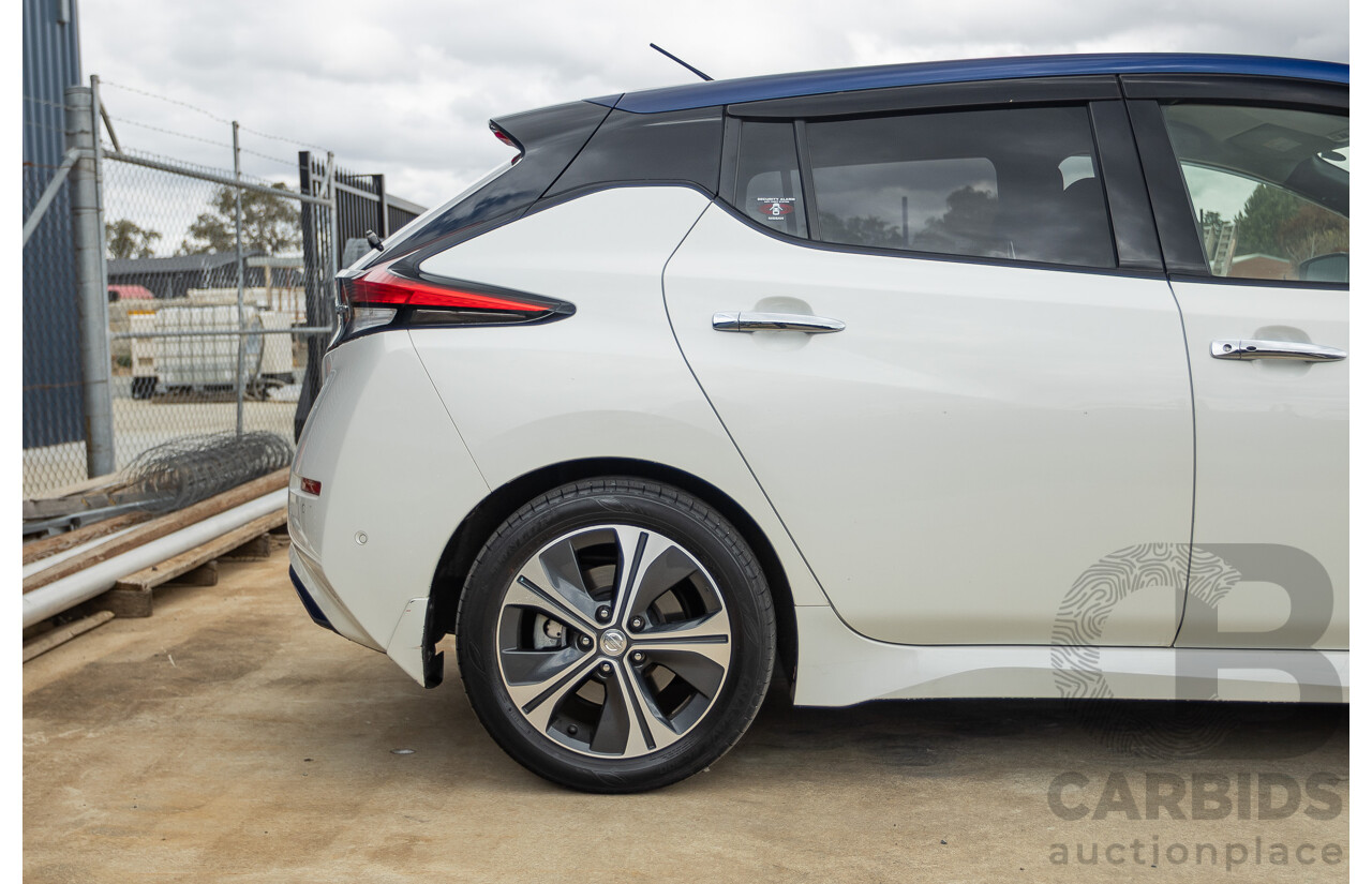 02/2018 Nissan Leaf ZE1 5d Hatchback Ivory Pearl /Dark Blue Pearl Dedicated Electric EV AC110kW - 07/21 Import