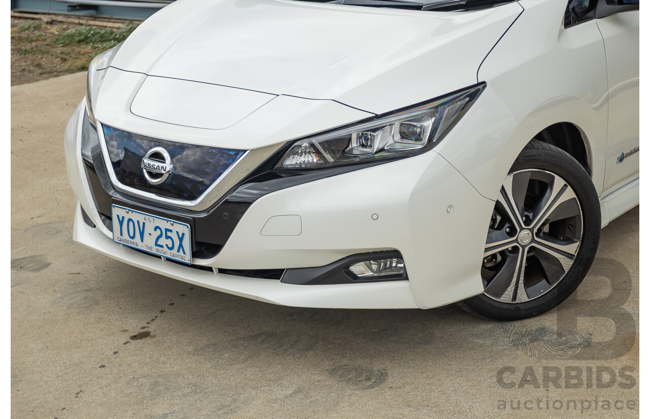 02/2018 Nissan Leaf ZE1 5d Hatchback Ivory Pearl /Dark Blue Pearl Dedicated Electric EV AC110kW - 07/21 Import