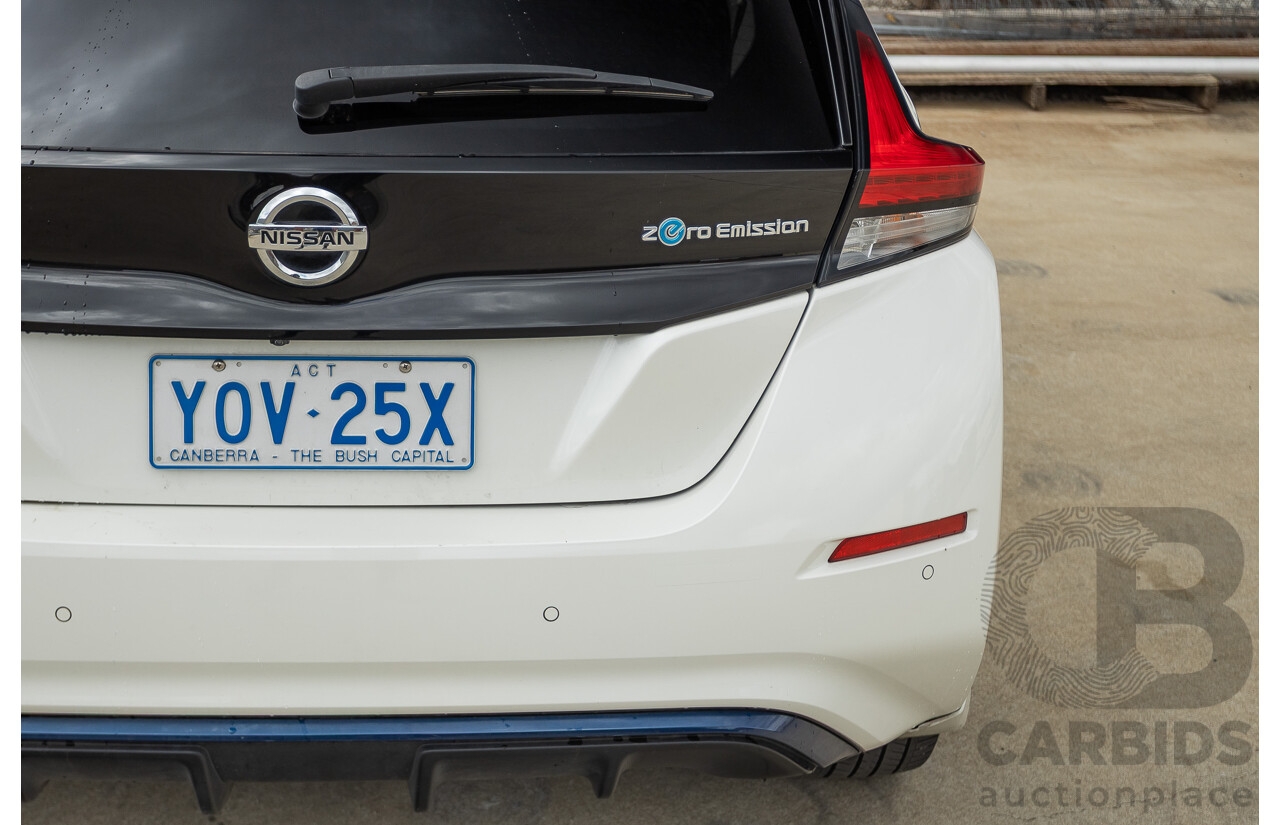 02/2018 Nissan Leaf ZE1 5d Hatchback Ivory Pearl /Dark Blue Pearl Dedicated Electric EV AC110kW - 07/21 Import
