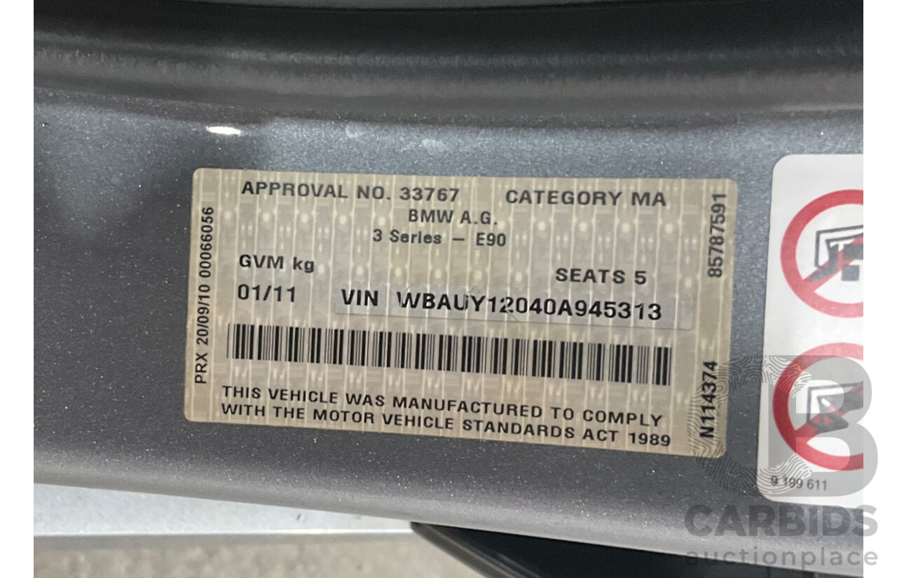 1/2011 BMW 320d Touring Lifestyle M Sport E91 MY11 4d Wagon Space Grey Metallic Turbo Diesel 2.0L