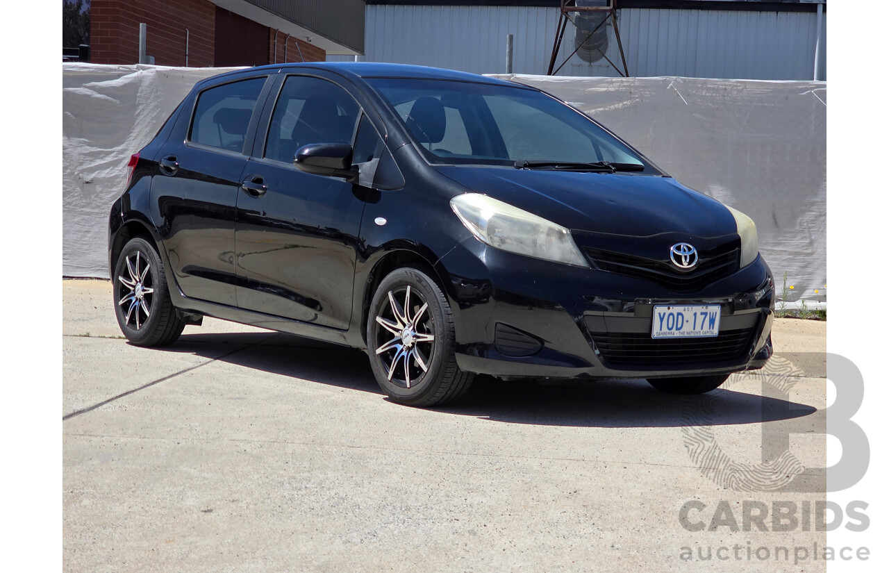 12/2011 Toyota Yaris YR NCP130R 5d Hatchback Black 1.3L