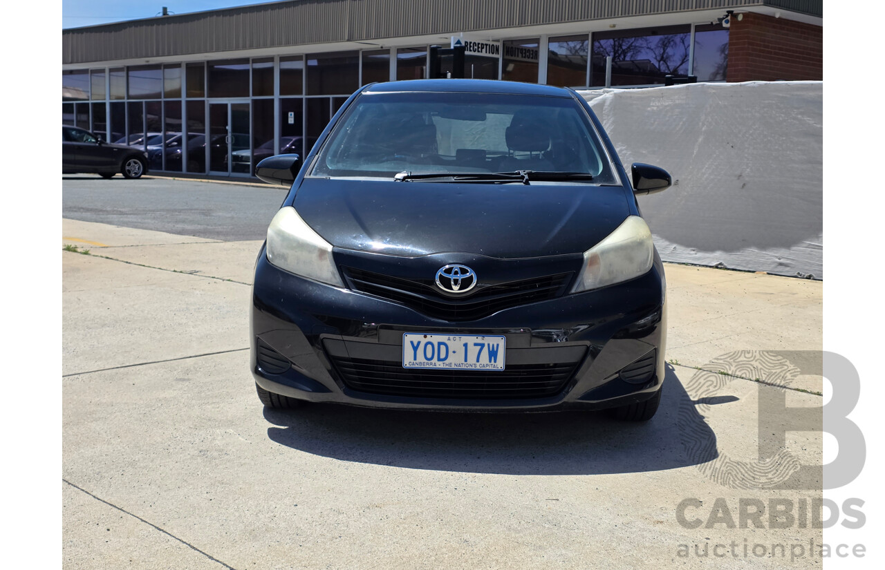 12/2011 Toyota Yaris YR NCP130R 5d Hatchback Black 1.3L