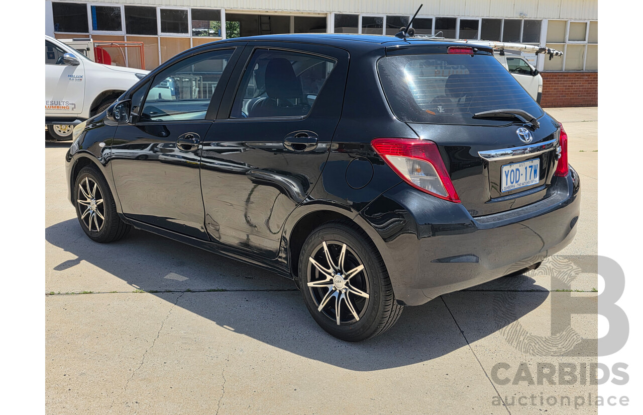 12/2011 Toyota Yaris YR NCP130R 5d Hatchback Black 1.3L