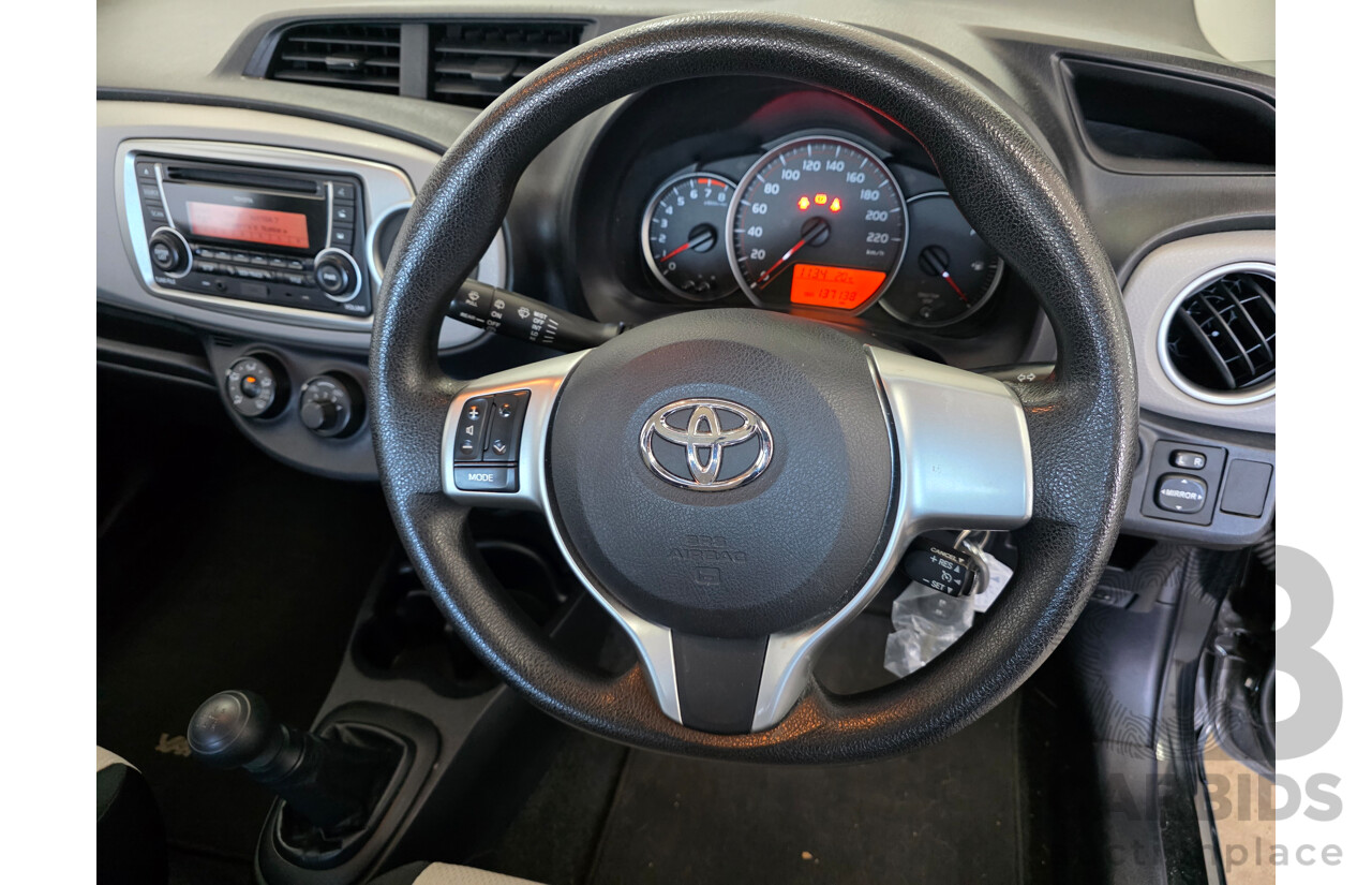 12/2011 Toyota Yaris YR NCP130R 5d Hatchback Black 1.3L