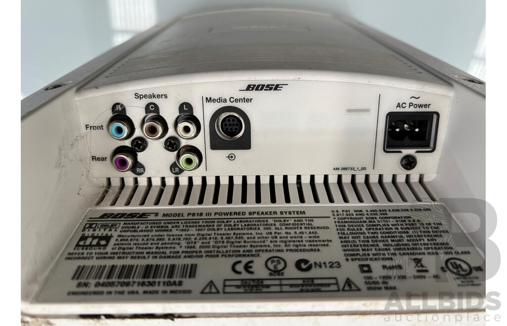 Bose (PS18 III) Powered Speaker System with Sub Woofer Amp and 4 Speakers