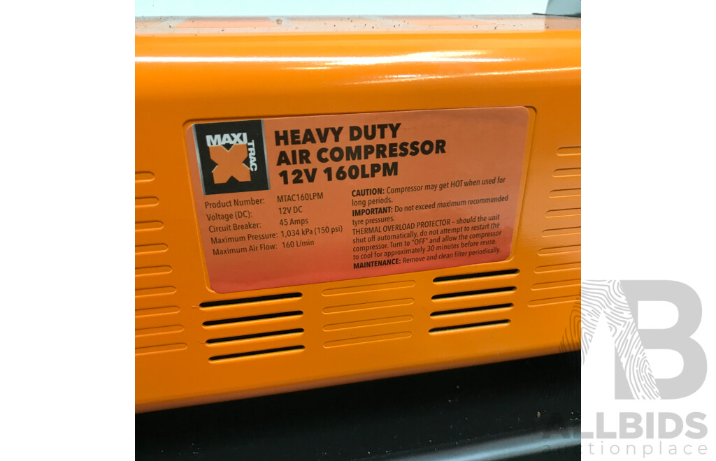 Maxi Trac 12V 160LPM Heavy Duty Air Compressor