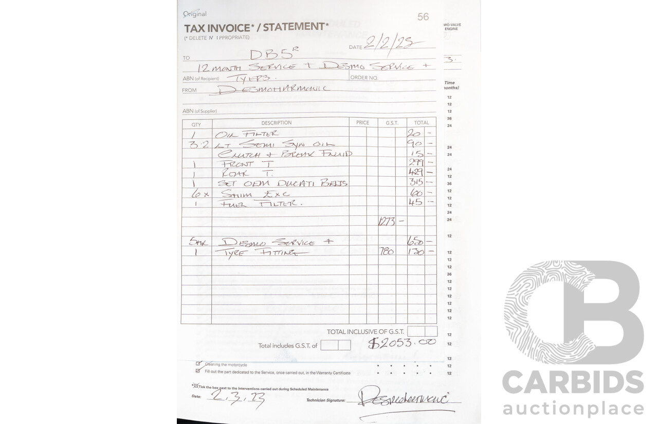 02/2013 Bimota DB5R EVO Super Sport Motorcycle 1078cc Red