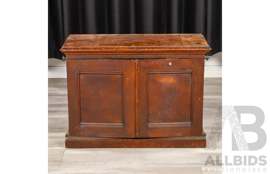 Early Mahogany Eight Drawer Desk Top Filer with Two Doors