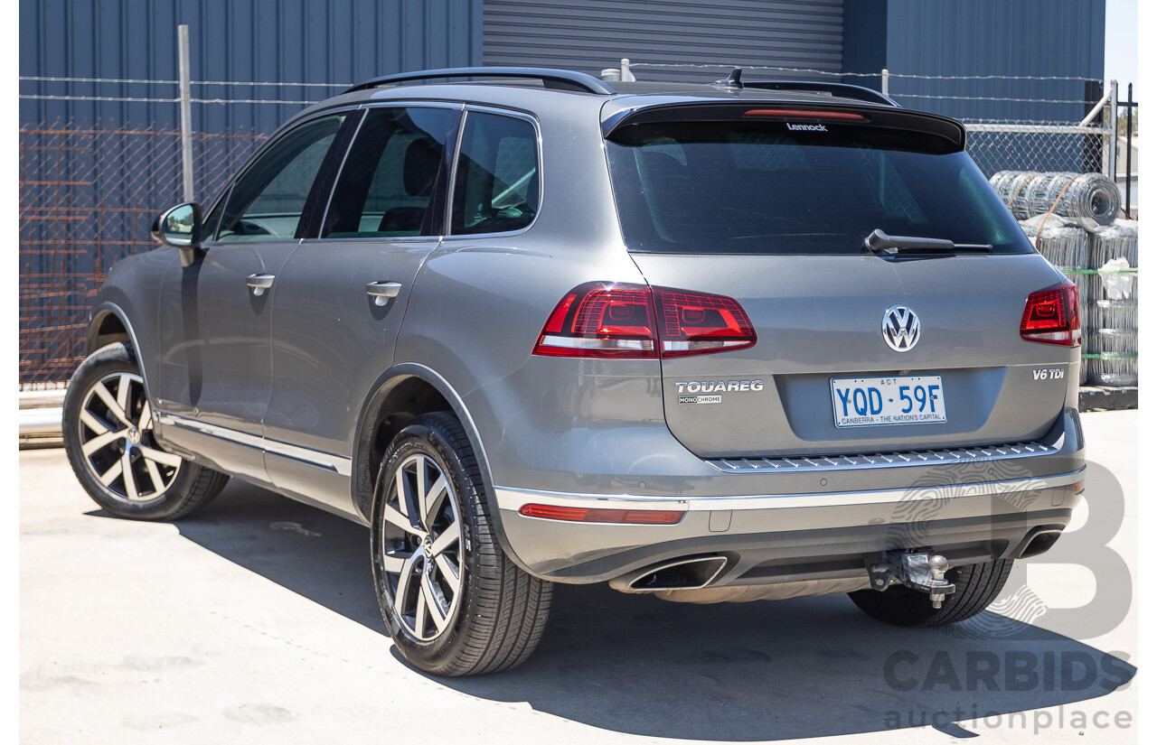 11/2017 Volkswagen Touareg 150 TDI Monochrome (AWD) 7P MY18 4D Wagon Canyon Grey Turbo Diesel 3.0L