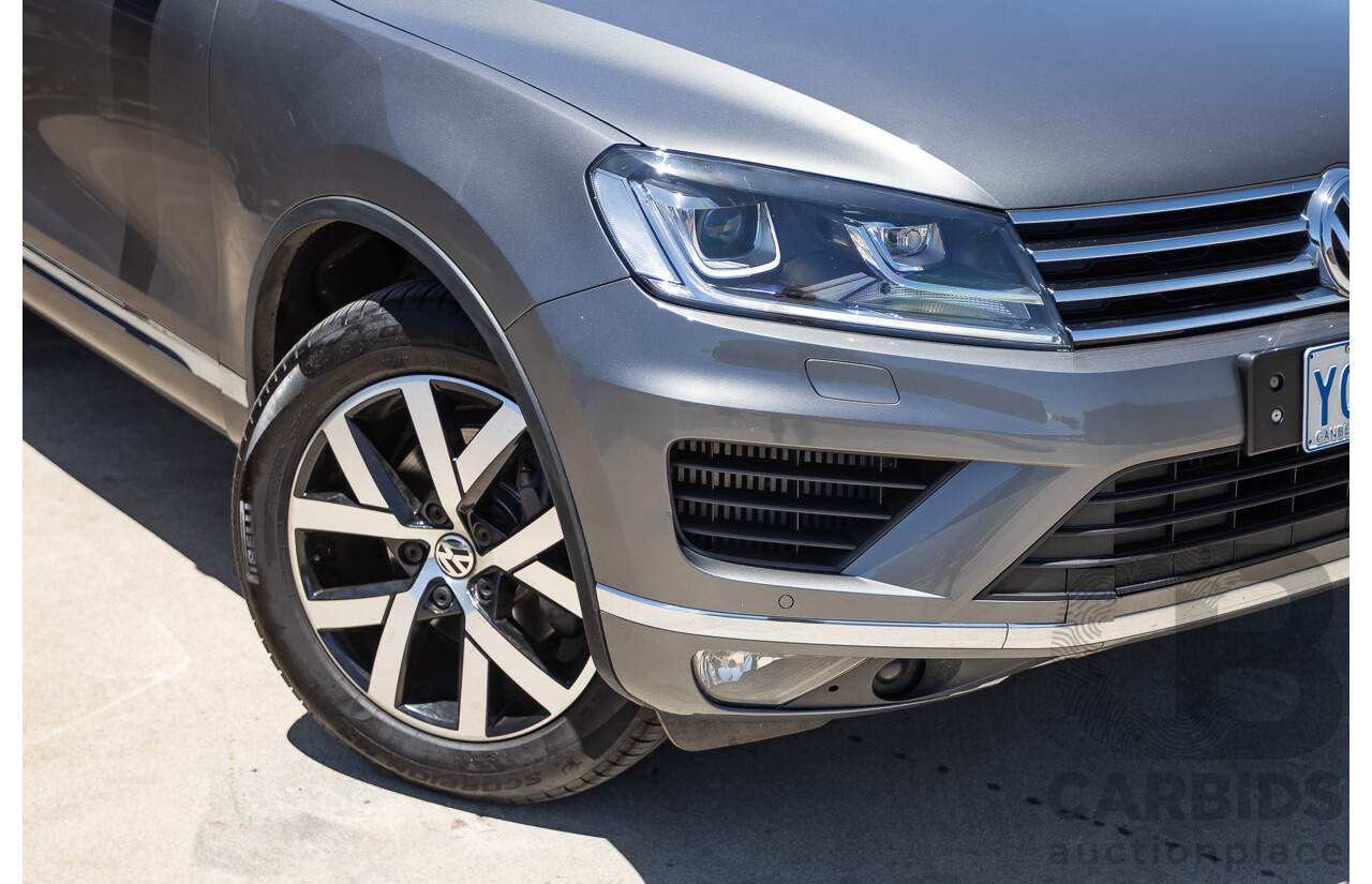11/2017 Volkswagen Touareg 150 TDI Monochrome (AWD) 7P MY18 4D Wagon Canyon Grey Turbo Diesel 3.0L