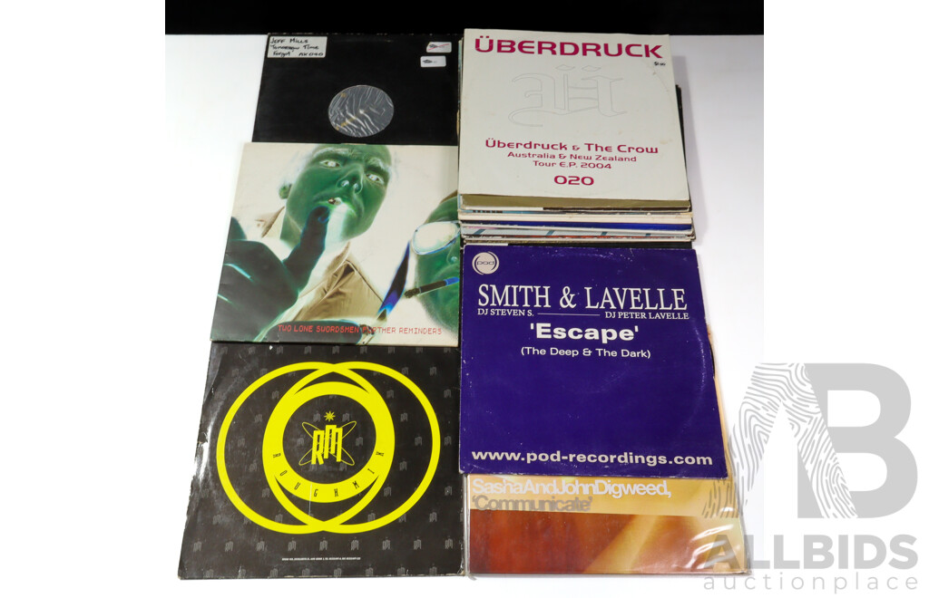 Collection of Approximately Twenty Modern Electronic Dance Music LPs Including Roots Manuva, Jeff Mills, Sasha & John Digweed and More