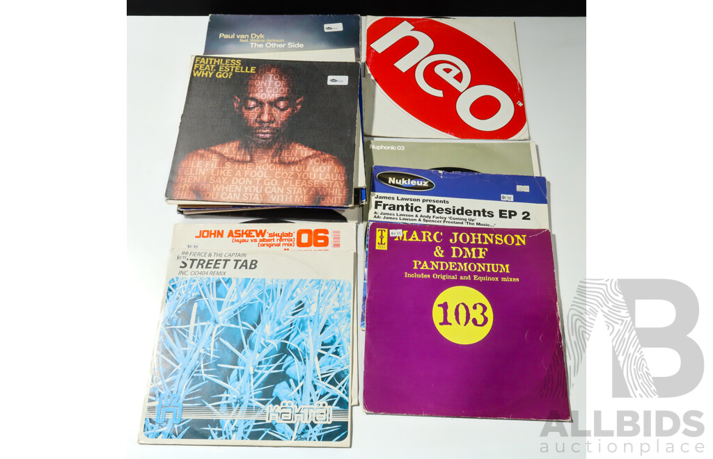 Collection of Twenty Early Electronic Dance Music 12 Inch Records Including Paul van Dyk, Faithless, Armin van Buuren & Others