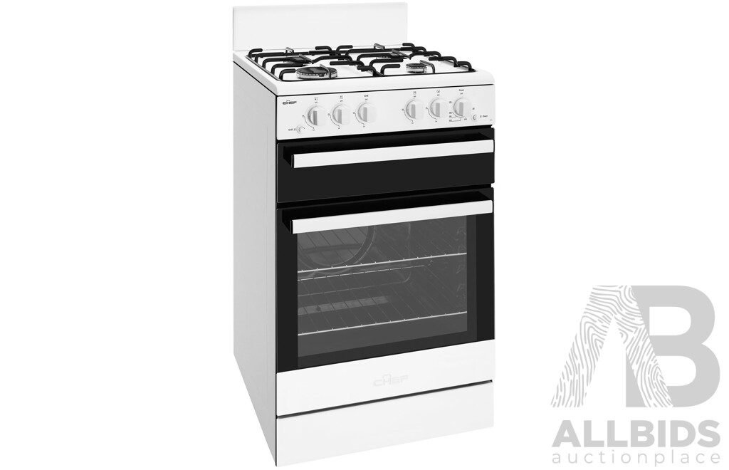 CHEF CFG501WBNG 54cm Freestanding Gas Cooker - ORP: $829 - Brand New