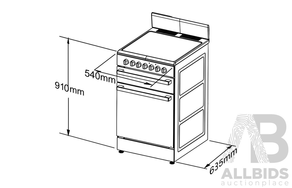 CHEF CFG501WBNG 54cm Freestanding Gas Cooker - ORP: $829 - Brand New