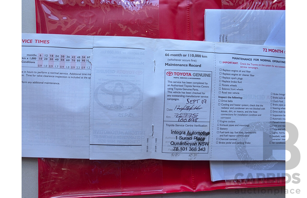 8/2010 Toyota Yaris YRS NCP93R 08 UPGRADE 4d Sedan Blue 1.5L