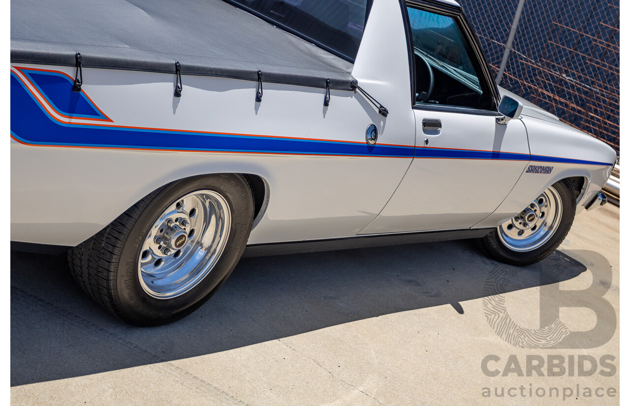 2/1972 Holden HQ Belmont 2d Utility White Sandman Tribute V8 - Modified