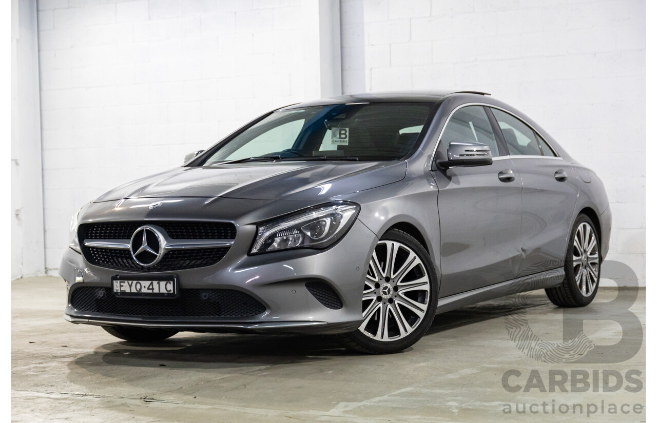09/2018 Mercedes-Benz CLA 200 (FWD) 117 MY18.5 4d Coupe Mountain Grey Metallic Turbo 1.6L