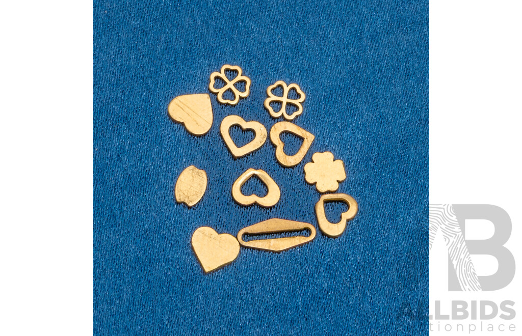 Assorted Small Shapes of 18ct Yellow Gold Findings/Scrap - 2.2gms