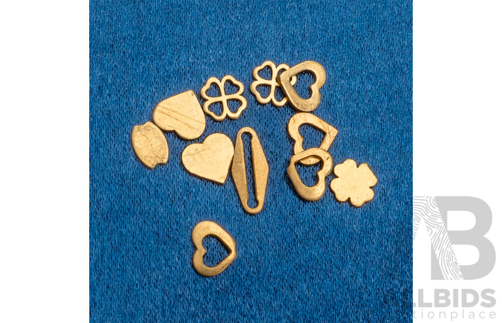 Assorted Small Shapes of 18ct Yellow Gold Findings/Scrap - 2.2gms