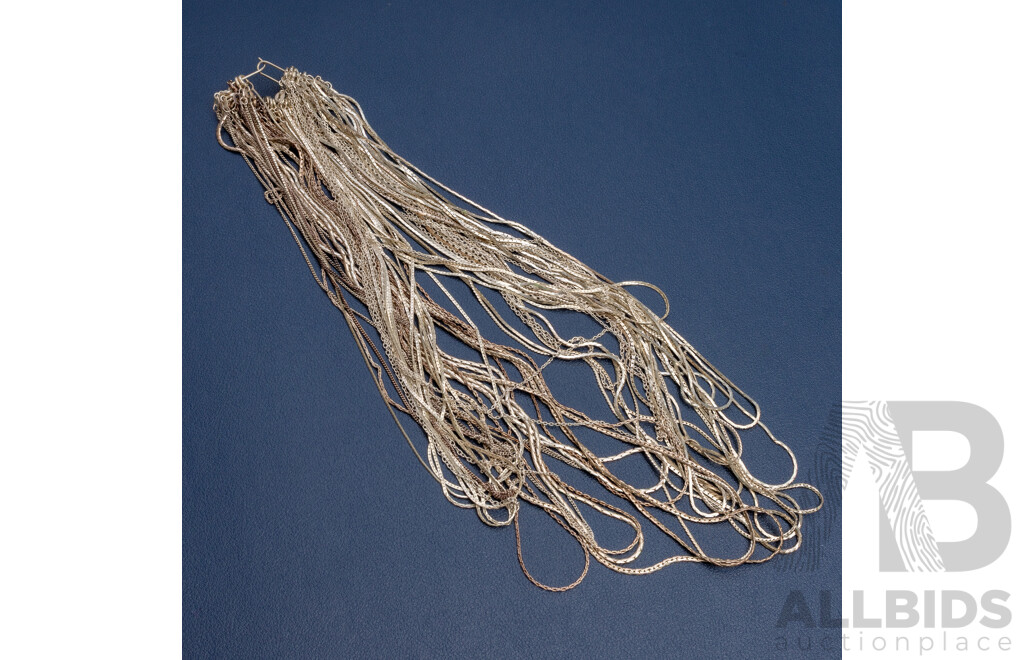 925 Sterling Silver Assorted Necklaces. Lot of 37 - 101.47gms