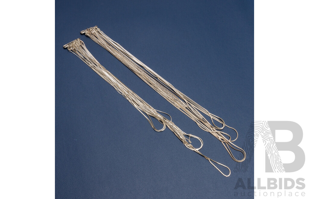 925 Sterling Silver Assorted Necklaces. Lot of 19 - 51.8gms