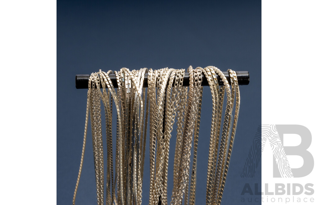 925 Sterling Silver Assorted Necklaces. Lot of 19 - 51.8gms