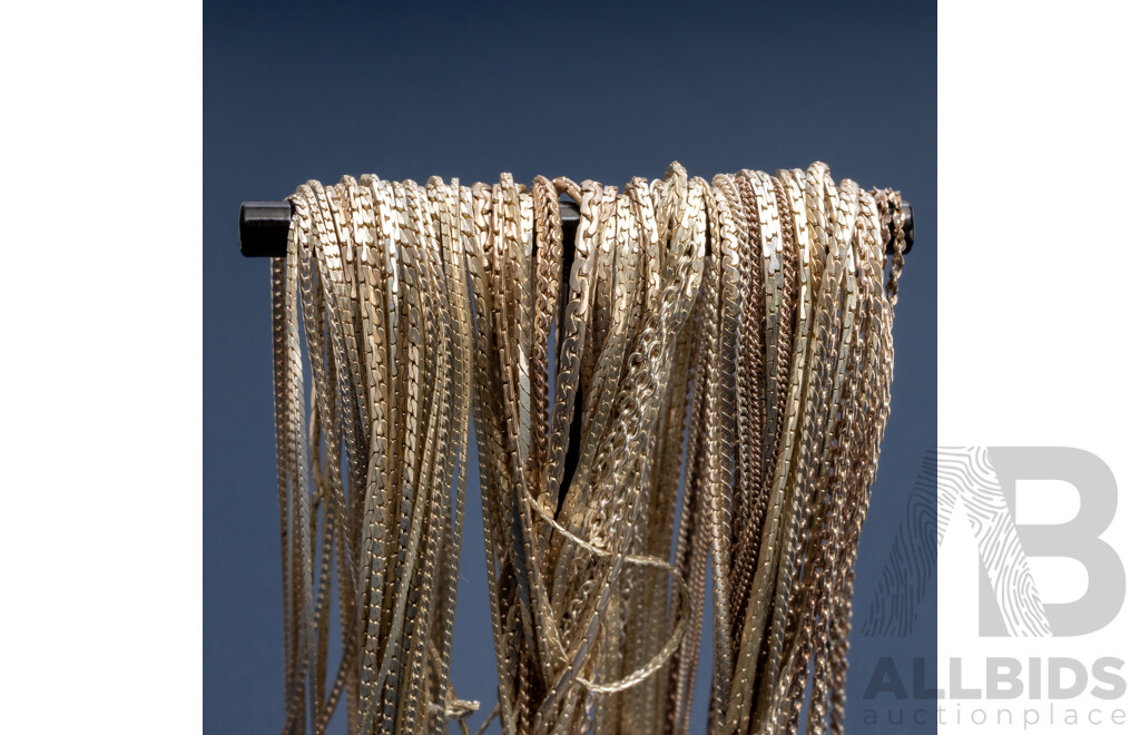 925 Sterling Silver Assorted Necklaces. Lot of 36 - 102.7gms