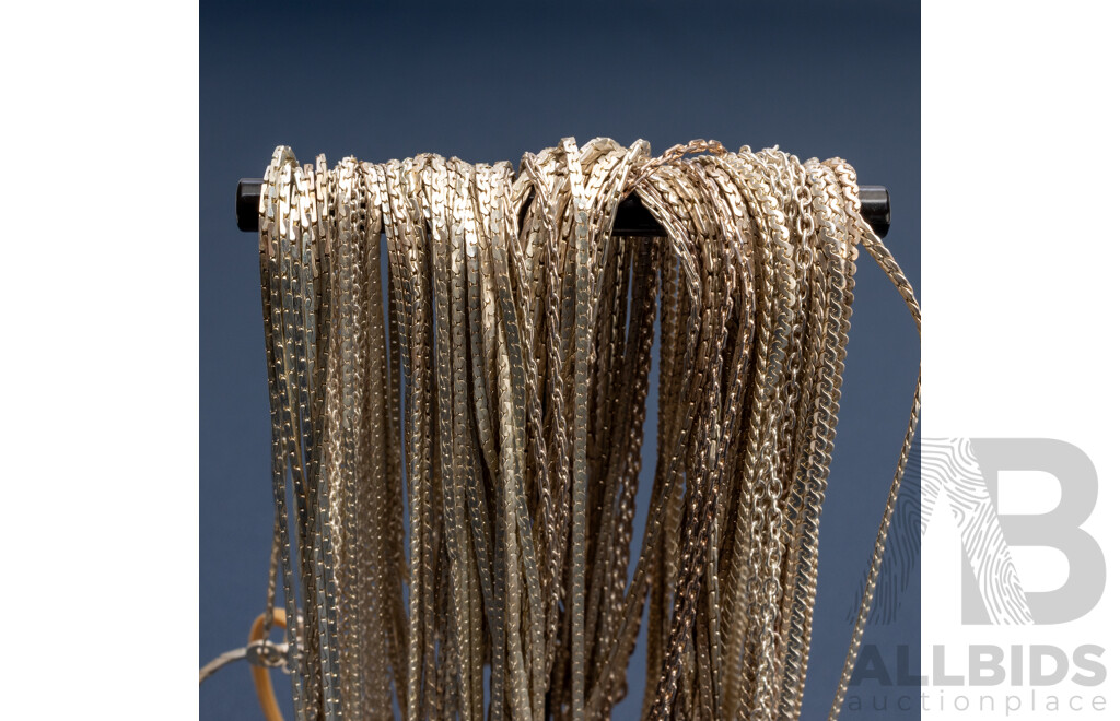 925 Sterling Silver Assorted Necklaces. Lot of 77 - 200.19gms