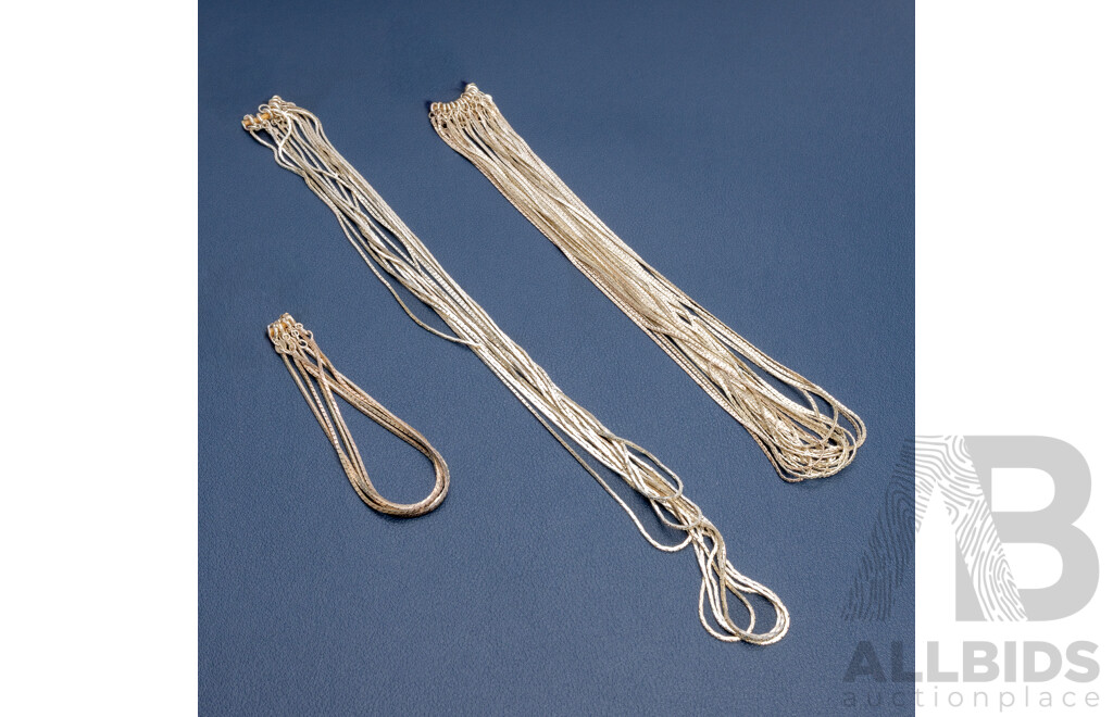 925 Sterling Silver Assorted Necklace and Bracelets. Lot of 25 - 55.77gms