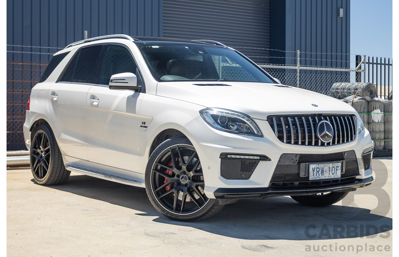 9/2012 Mercedes-Benz ML63 AMG (AWD) 166 4D Wagon Diamond White Twin Turbo V8 5.5L