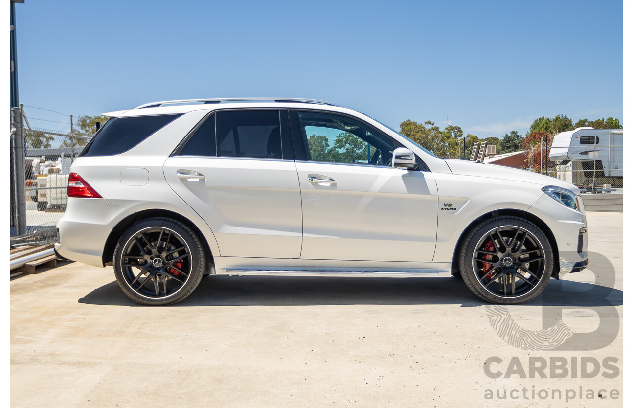 9/2012 Mercedes-Benz ML63 AMG (AWD) 166 4D Wagon Diamond White Twin Turbo V8 5.5L