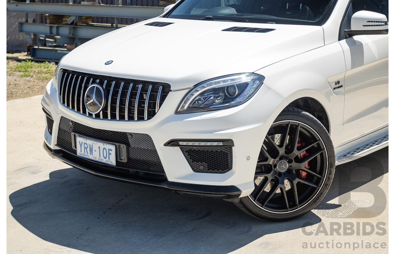 9/2012 Mercedes-Benz ML63 AMG (AWD) 166 4D Wagon Diamond White Twin Turbo V8 5.5L