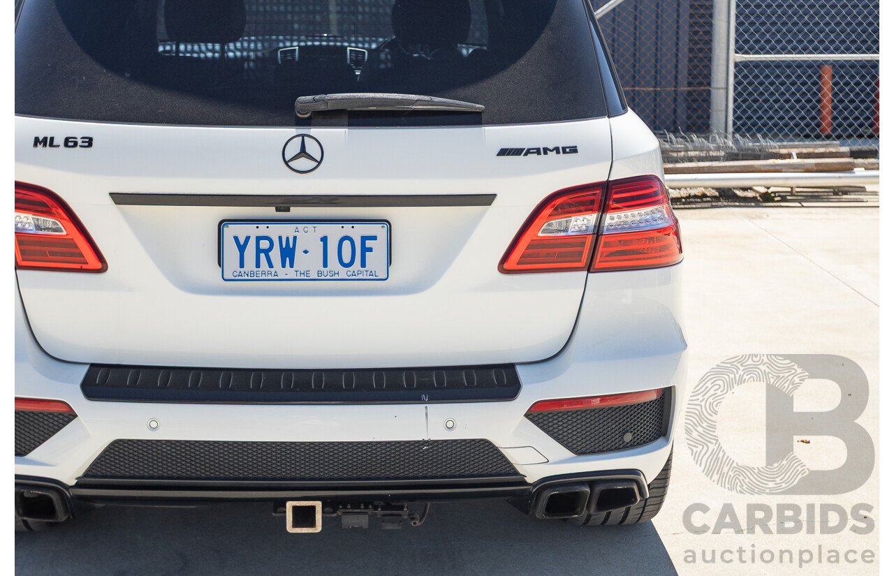 9/2012 Mercedes-Benz ML63 AMG (AWD) 166 4D Wagon Diamond White Twin Turbo V8 5.5L