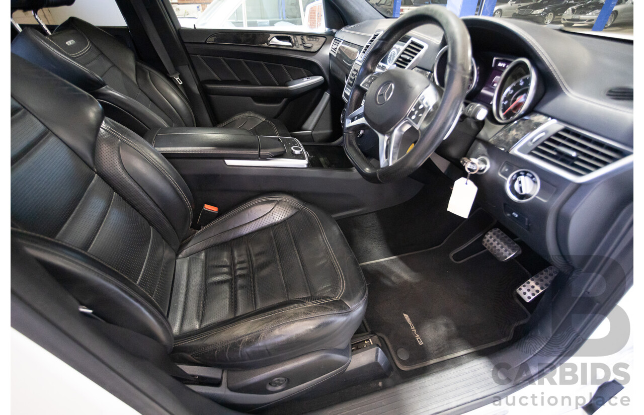 9/2012 Mercedes-Benz ML63 AMG (AWD) 166 4D Wagon Diamond White Twin Turbo V8 5.5L