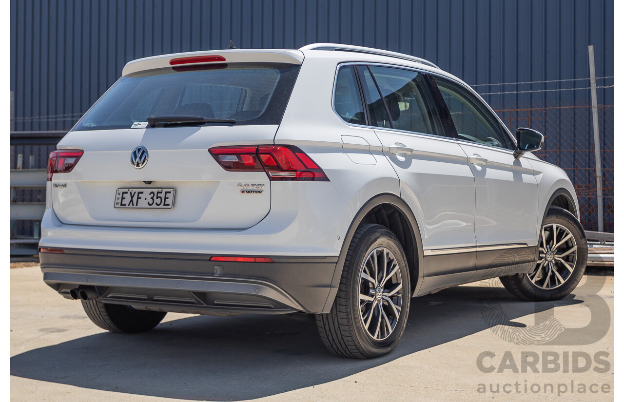 8/2017 Volkswagen Tiguan 132TSI Comfortline (AWD) 5NA MY18 4d Wagon Pure White Turbo 2.0L