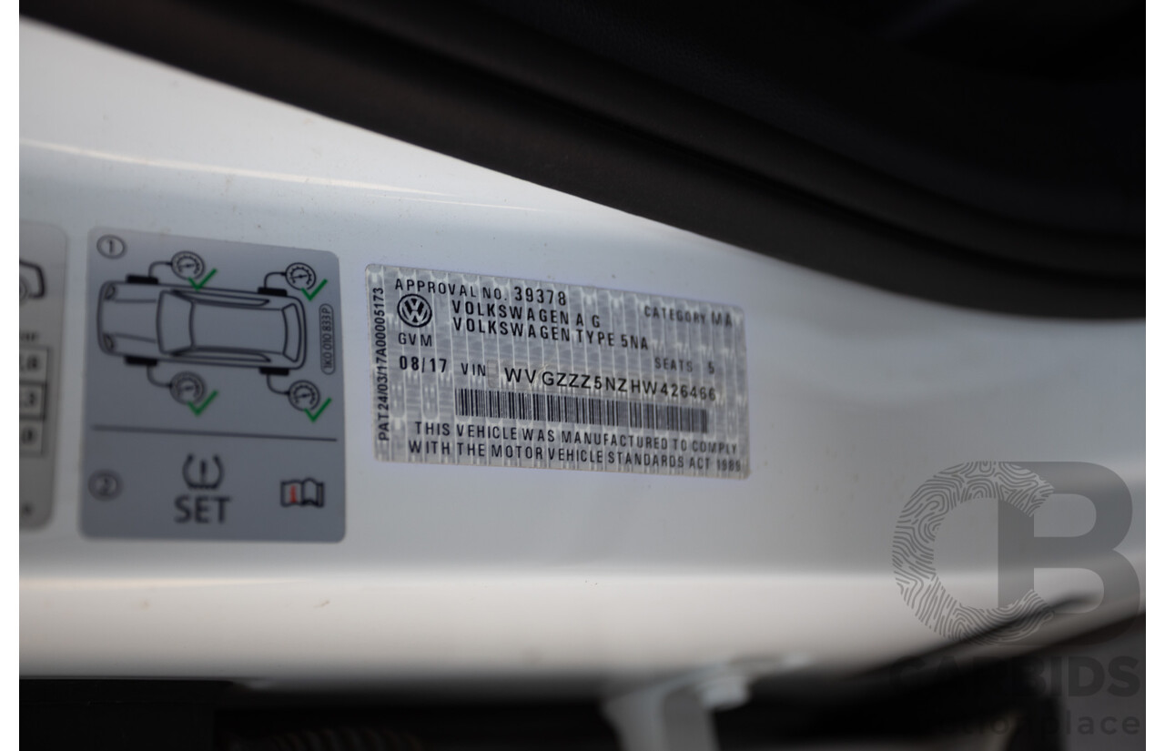 8/2017 Volkswagen Tiguan 132TSI Comfortline (AWD) 5NA MY18 4d Wagon Pure White Turbo 2.0L