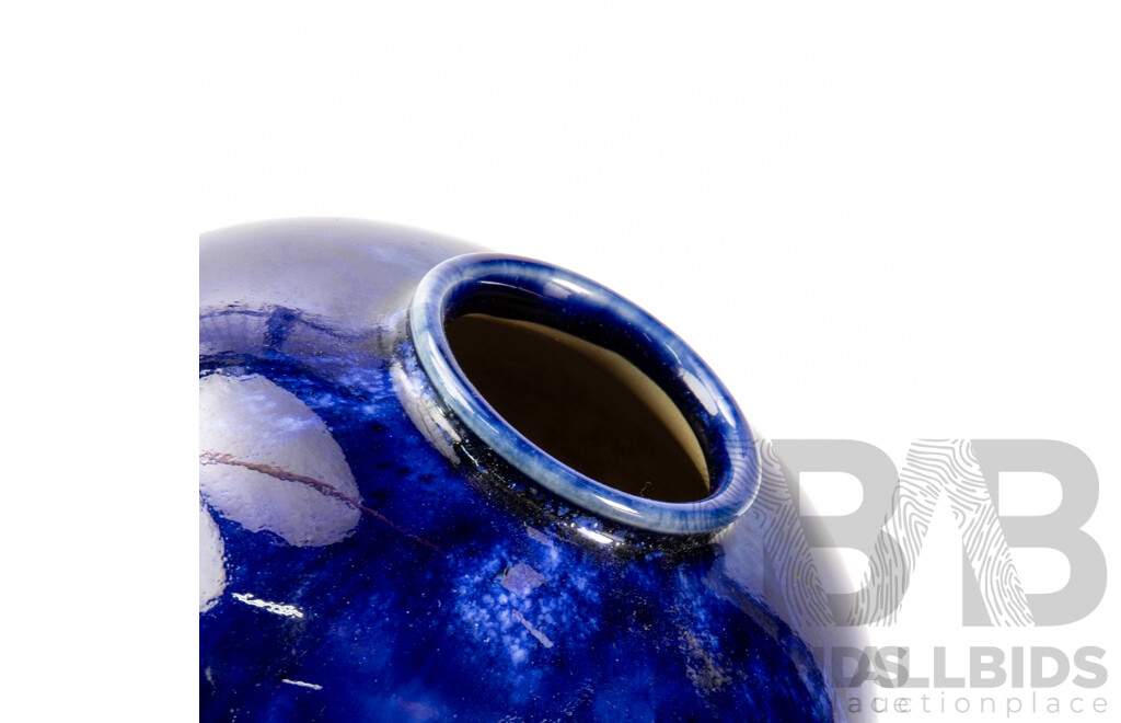 Vintage Royal Doulton Cobalt Blue Vase, RM 1988 699