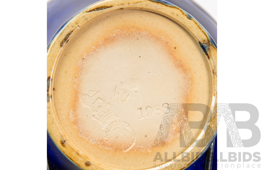 Vintage Royal Doulton Cobalt Blue Vase, RM 1988 699