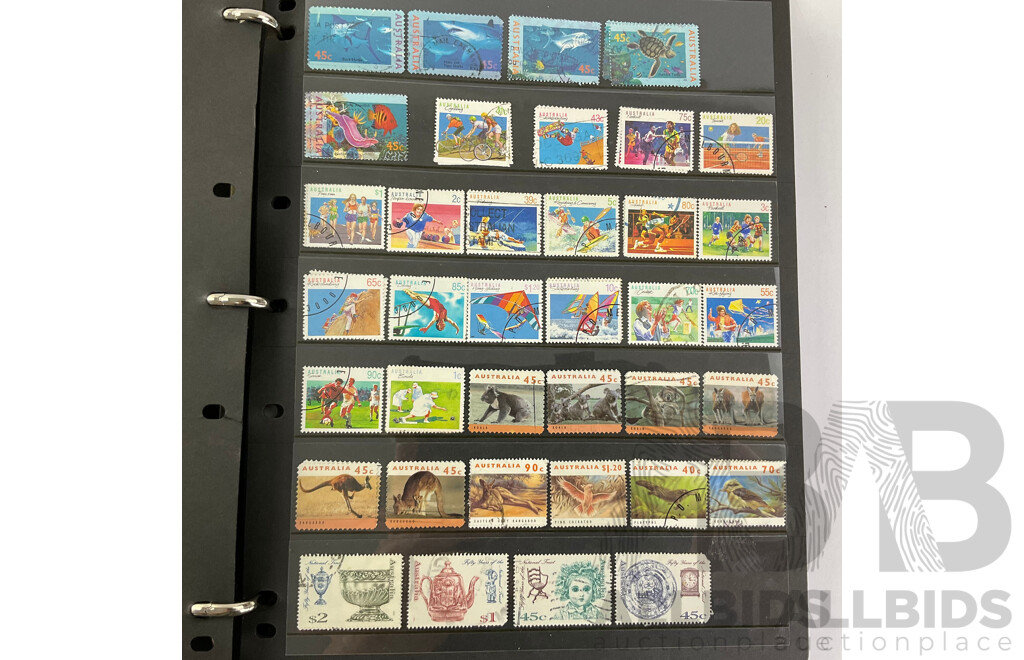 Collection of Australian Cancelled Stamps Including Predecimal, Examples From 1940's to 1990's