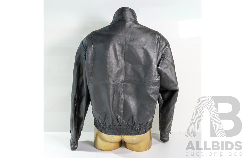 Classic Roger David Black Pleather Motorcycle Jacket