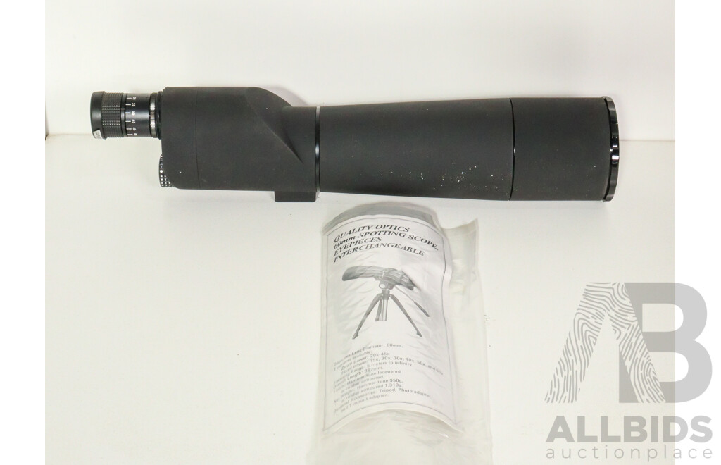 Carton Quality Optics 60mm Spotting Scope