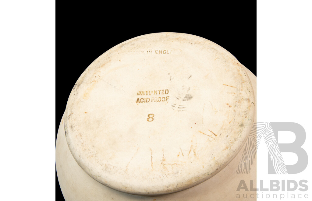 Large Vintage Scientific Ceramic Mortar and Pestle