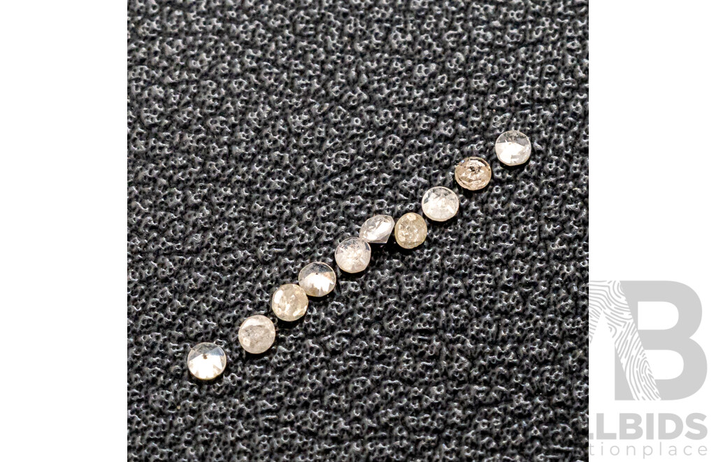 Bag of 8 Coloured Diamonds, Collection of 10 Old Cut White Diamonds and 24 Enhanced Blue Diamonds