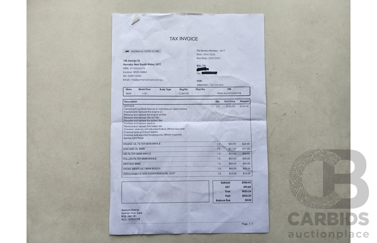 3/2012 Bmw 1 18i F20 5d Hatchback Silver 1.6L