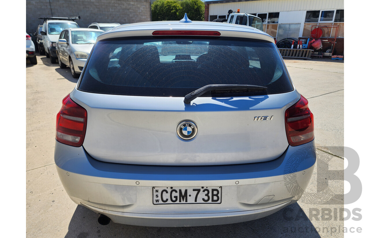 3/2012 Bmw 1 18i F20 5d Hatchback Silver 1.6L