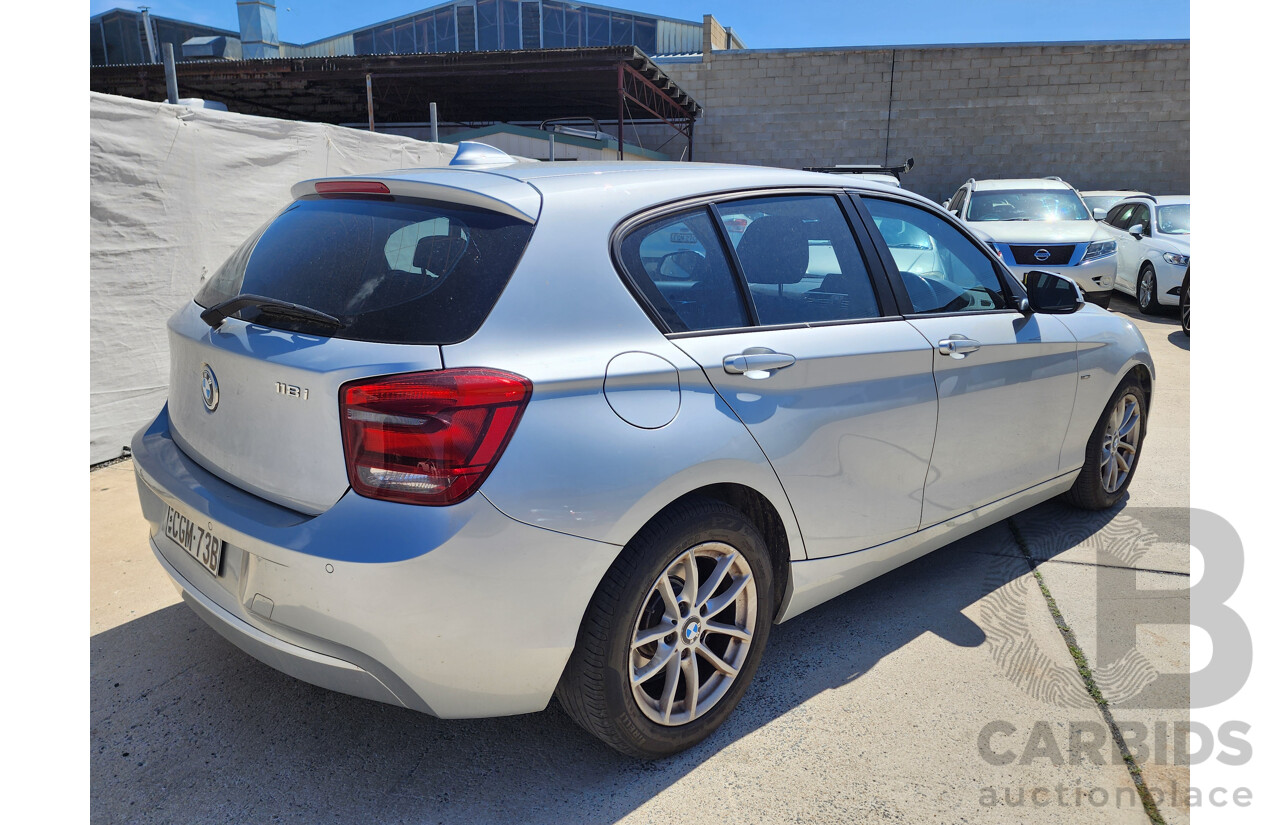 3/2012 Bmw 1 18i F20 5d Hatchback Silver 1.6L