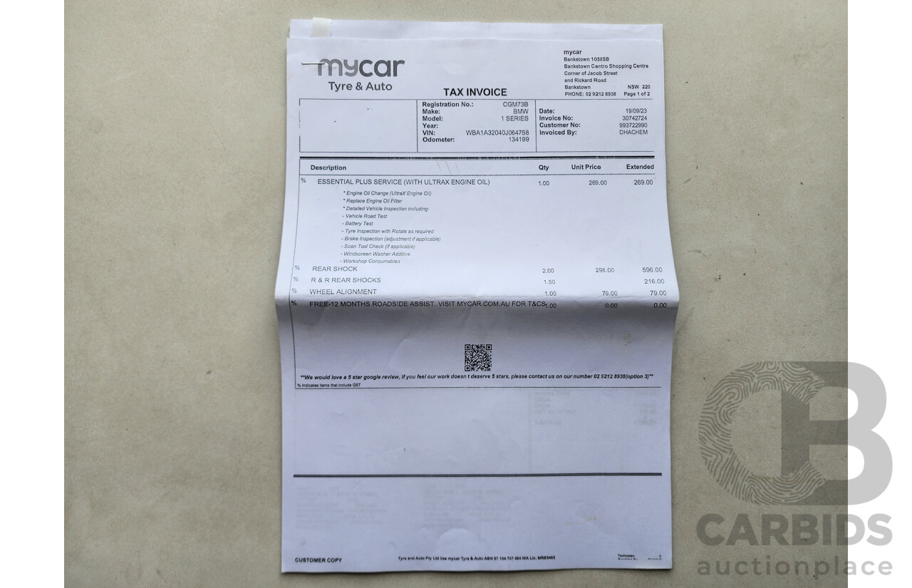 3/2012 Bmw 1 18i F20 5d Hatchback Silver 1.6L