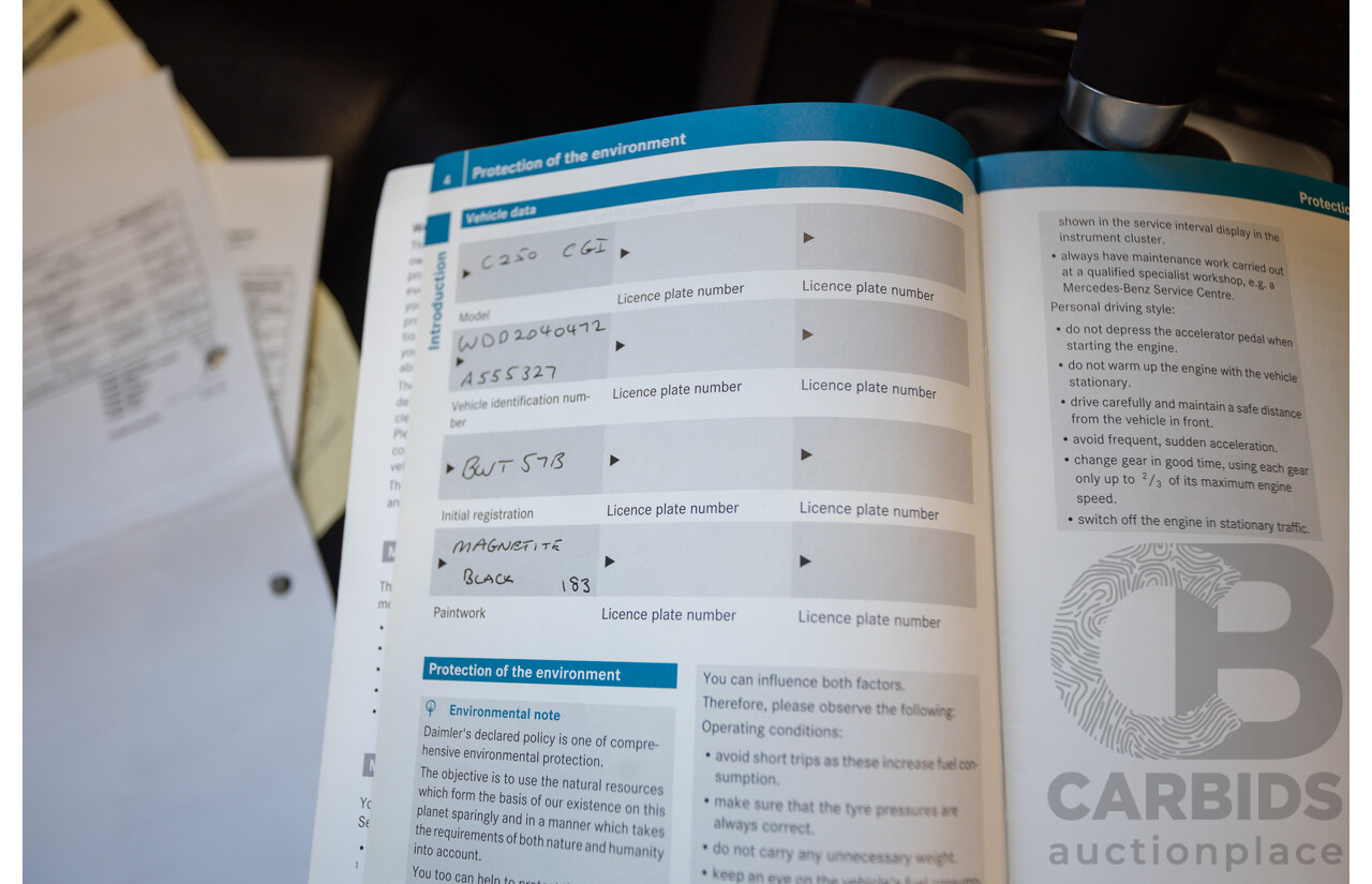 06/2011 Mercedes-Benz C250 CGI Avantgarde W204 MY10 UPGRADE 4D Sedan Magnetite Black Metallic 1.8L