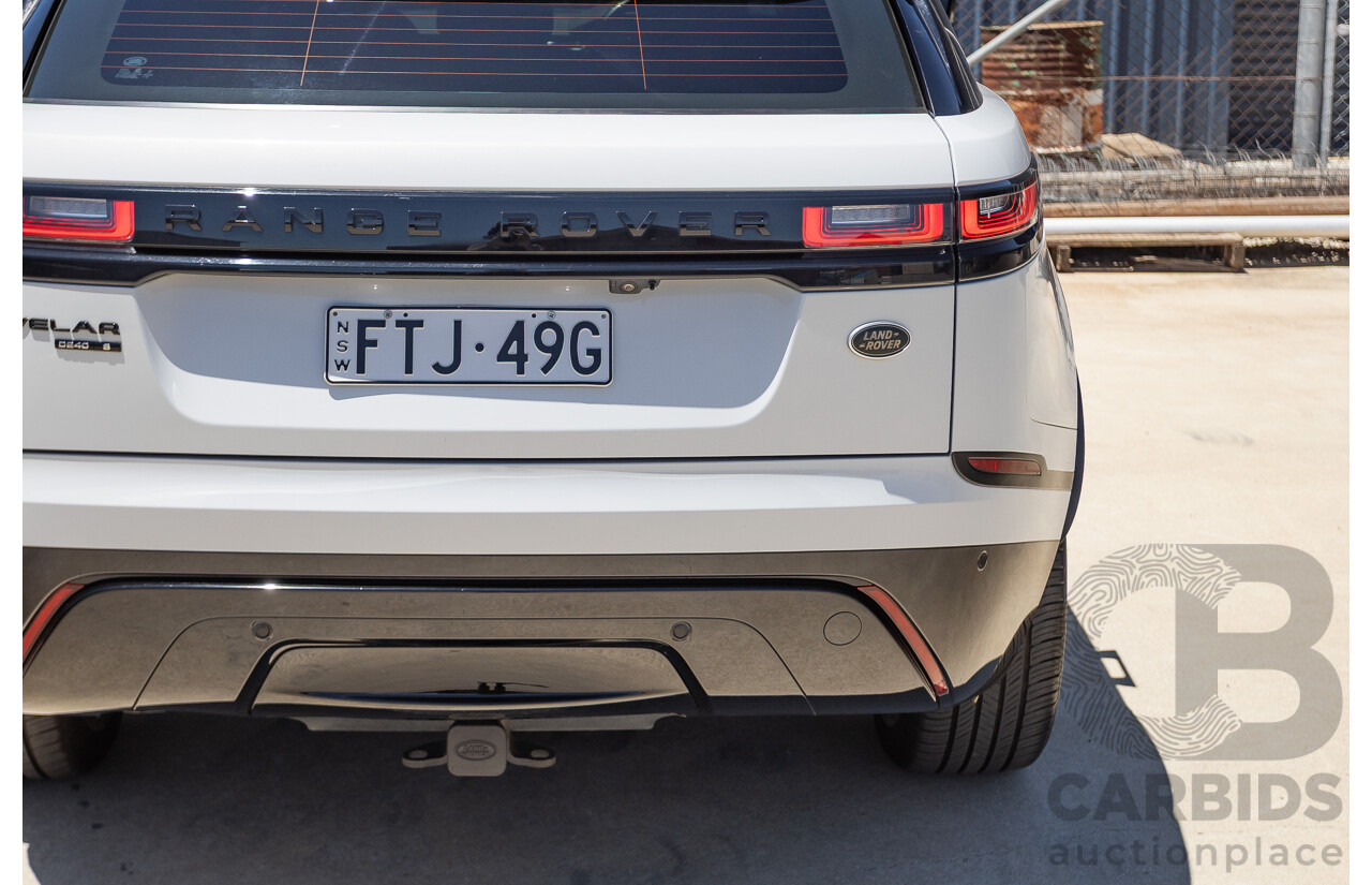 09/2017 Range Rover Velar D240 R-DYNAMIC S (AWD) MY18 4D Wagon Glacier White Turbo Diesel 2.0L